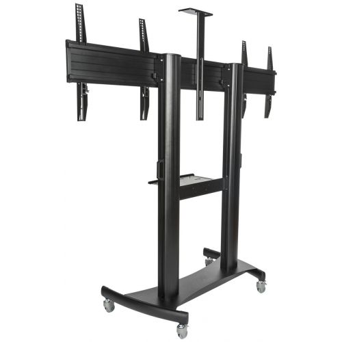  Displays2go EMDB4060BK Dual HDTV Stand with Wheels, Holds 40-60 TV Screens, Height Adjustable