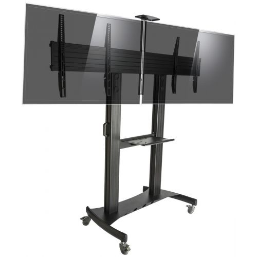  Displays2go EMDB4060BK Dual HDTV Stand with Wheels, Holds 40-60 TV Screens, Height Adjustable