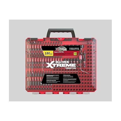  Disston BLU-MOL Xtreme 180 Piece Impact Driver/Screwdriver Bit Set E0100501