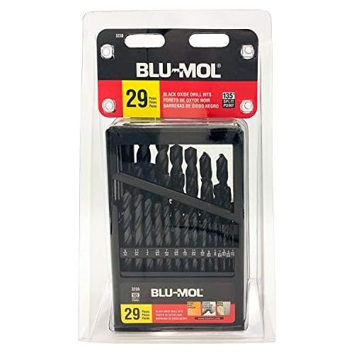  Disston E0102600 Blu-Mol Oxide Drill Bit Sets, Metal index case, Black, 29-Piece