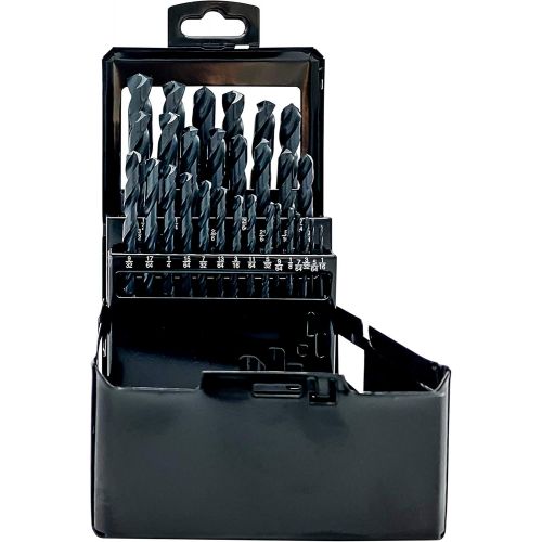  Disston E0102600 Blu-Mol Oxide Drill Bit Sets, Metal index case, Black, 29-Piece