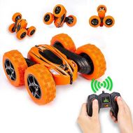 Distianert 4WD Stunt Car High Speed Off Road 2.4G Remote Control Truck LED Headlights Electric Race Double Sided Car Tank Vehicle 360° Spins