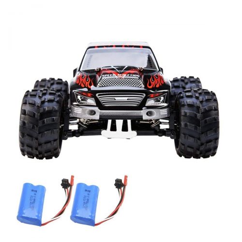  Distianert 1:18 Scale Electric RC Car Off Road 4WD High Speed 2.4Ghz Radio Control Monster Truck Rock Off-Road Vehicle Buggy Hobby with with 2 Rechargeable Batteries