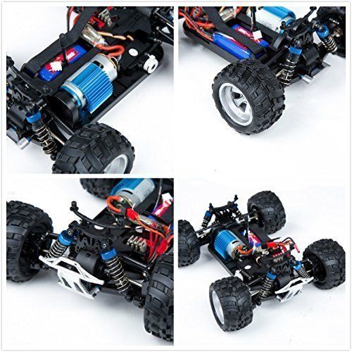  Distianert 1:18 Scale Electric RC Car Off Road 4WD High Speed 2.4Ghz Radio Control Monster Truck Rock Off-Road Vehicle Buggy Hobby with with 2 Rechargeable Batteries
