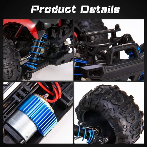  Distianert RC Truck 1/18 Scale Flexible 4WD RC Car for Kids & Adults, 2.4Ghz Radio Controlled Off-Road Electronic Monster Truck R/C RTR Hobby Grade 45km/H High Speed(with an Extra