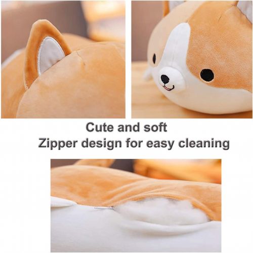  [아마존베스트]Ditucu Corgi Stuffed Animal Toy - Cute Shiba Inu & Akita Dog Plush Pillow, Plush Toy Best Gifts for Girl and Boy, Can Be Used for Bed and Sofa Chair （Corgi, Brown Round Eye, 11.8）