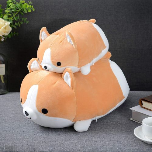  [아마존베스트]Ditucu Corgi Stuffed Animal Toy - Cute Shiba Inu & Akita Dog Plush Pillow, Plush Toy Best Gifts for Girl and Boy, Can Be Used for Bed and Sofa Chair （Corgi, Brown Round Eye, 11.8）