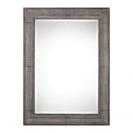 Diva At Home 48” Corsica Iron Black Open Metal Beveled Rectangular Wall Mirror