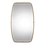 Diva At Home 36 Antiqued Gold Beveled Framed Vanity Wall Mirror