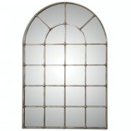 Diva At Home 44.125 Hartwell Arched Wall Mirror with Oxidized Silver Hand-Forged Metal Frame