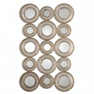 Diva At Home 49 Della Robbia Multiple Round Wall Mirror Wall Art with Metal Circle Frames