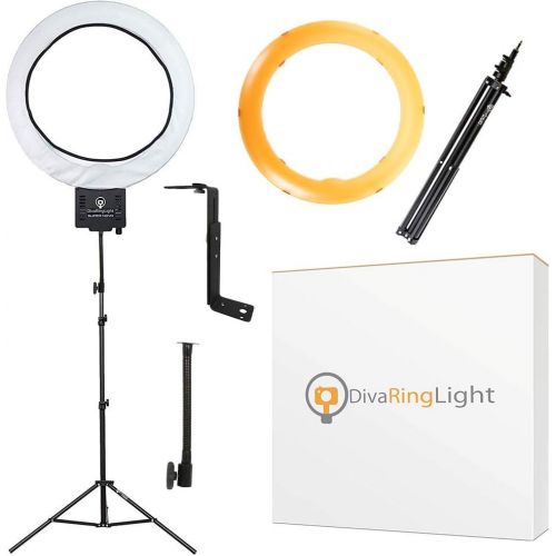  Diva Ring Light Super Nova 18 Dimmable w 6 Stand - Professional Studio Lighting Kit for YouTube, Facebook Live, Twitch, Photography, and Beauty Blogging