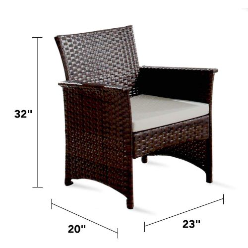  Divano Roma Furniture Modern Outdoor Garden, Patio 4 Piece Seat - Gray, Espresso Wicker Sofa Furniture Set (Espresso)