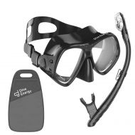 Dive Energy Professional Snorkel Set - Anti-Fogging, Tempered Glass Snorkel Mask - Clear View Scuba Diving Snorkel Mask - Easy Breathing Mask and Snorkel - No Leaks Snorkel Kit + Carry Bag