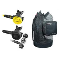 Divers Mares Rover R2 Scuba Diving Regulator Octo Package w/Cruise Backpack Mesh Deluxe Bag, Black