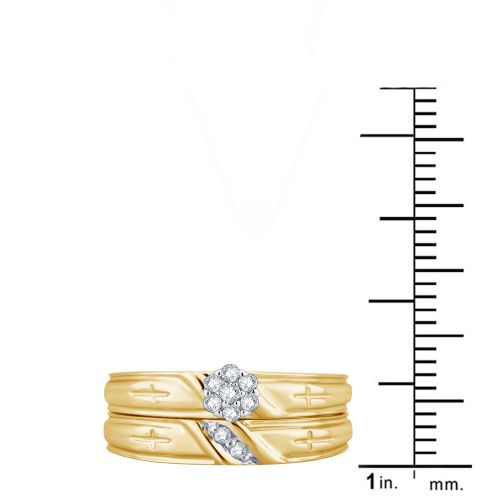  Divina 10K White and Yellow Gold 16ct TDW Diamond Bridal Set comes in a box. (H-I,I3) by Divina
