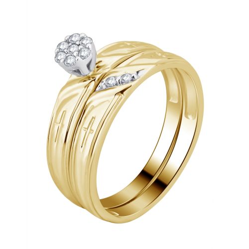  Divina 10K White and Yellow Gold 16ct TDW Diamond Bridal Set comes in a box. (H-I,I3) by Divina