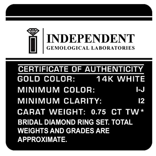  Divina 14K White Gold 34ct TDW Diamond Bridal Set comes in box.. by Divina