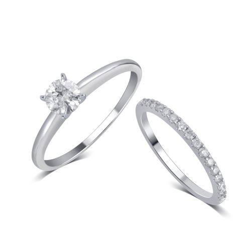  Divina 14K White Gold 34ct TDW Diamond Bridal Set comes in box.. by Divina