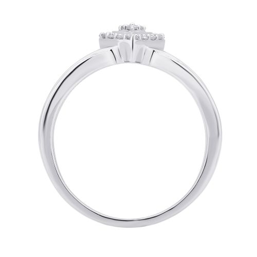  Divina 10k White Gold 14ct TDW White Diamond Heart Shape Bridal Set (I-J, I2-I3) by Divina