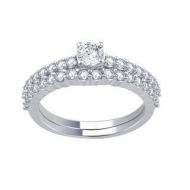 Divina 14k White Gold 1ct TDW Diamond Bridal Set by Divina