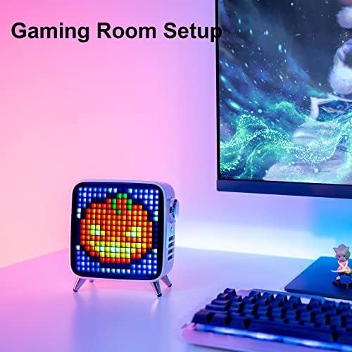  Divoom Tivoo Max - Pixel Art Bluetooth Speaker with Hi-Res 40W Audio, 8in LED Display Decor APP Control for Home, Office, Gaming Room(White)