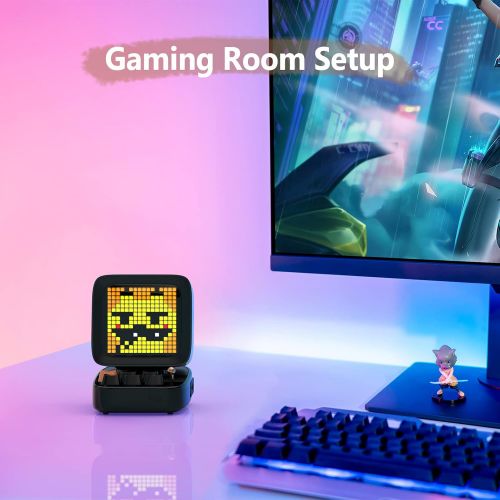  Divoom Ditoo Retro Pixel Art Game Bluetooth Speaker with 16X16 LED App Controlled Front Screen (Black)
