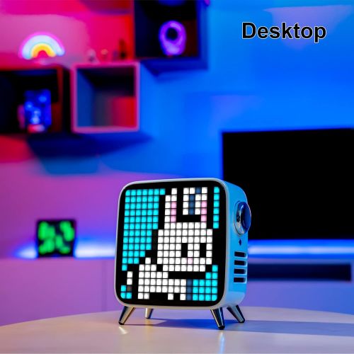  Divoom Tivoo Max - Pixel Art Bluetooth Speaker with Hi-Res 40W Audio, 8in LED Display Decor APP Control for Home, Office, Gaming Room(White)