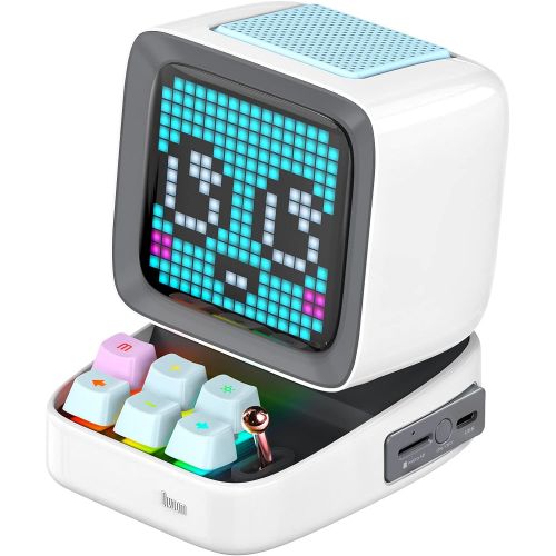  Divoom Ditoo Pixel Art Gaming Portable Bluetooth Speaker with App Controlled 16X16 LED Front Panel, Also a Smart Alarm (White)