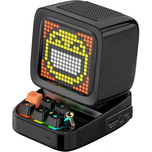  Divoom Ditoo Retro Pixel Art Game Bluetooth Speaker with 16X16 LED App Controlled Front Screen (Black)