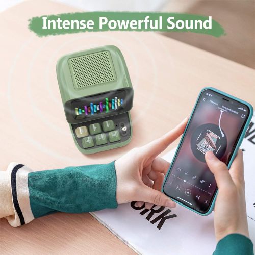  [아마존베스트]Divoom Ditoo Multifunctional Pixel Art LED Bluetooth Speaker, 256 Programmable LED Panel with Party Light, Smart Digital Table Clock, Gaming Music Box Support TF Card & Radio, Gree