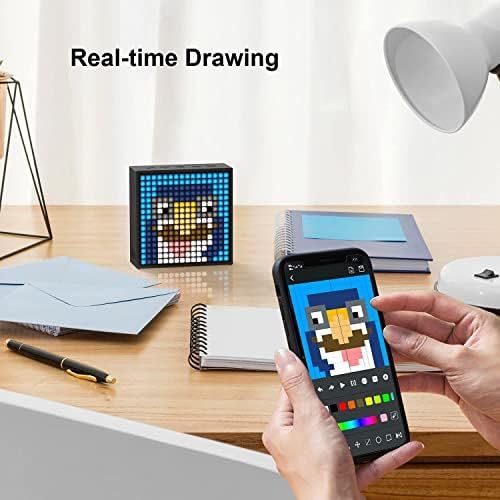  [아마존베스트]Divoom Timebox-Evo Pixel Art Bluetooth Speaker with Programmable 256 LED Panel, 3.9 x 1.5 x 3.9 Inches (Black)