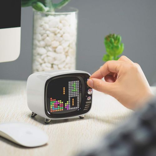  Divoom Pixel Art Bluetooth Speaker - Tivoo Retro 16x16 Pixel Art DIY Box. Full RGB Programmable LED by APP Control, Support Android & iOS. Bluetooth Speaker Support TF Card & AUX. Great F