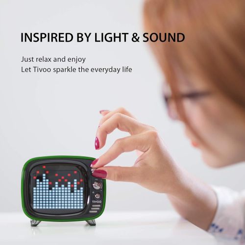  Divoom Pixel Art Bluetooth Speaker - Tivoo Retro 16x16 Pixel Art DIY Box. Full RGB Programmable LED by APP Control, Support Android & iOS. Bluetooth Speaker Support TF Card & AUX. Great F