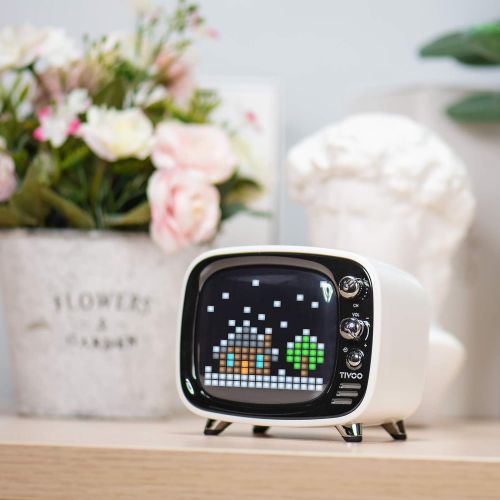  Divoom Pixel Art Bluetooth Speaker - Tivoo Retro 16x16 Pixel Art DIY Box. Full RGB Programmable LED by APP Control, Support Android & iOS. Bluetooth Speaker Support TF Card & AUX. Great F