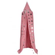 Dix-Rainbow Princess Bed Canopy Net for Kids Baby Bed, Round Dome Kids Indoor Outdoor Castle Play Tent Hanging House Decoration Reading Nook Cotton Mauve Rose