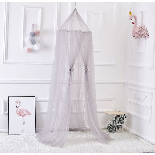 Dix-Rainbow Princess Bed Canopy Net for Kids Baby Bed, Round Dome Kids Indoor Outdoor Castle Play Tent Hanging House Decoration Reading Nook Cotton Mauve Rose