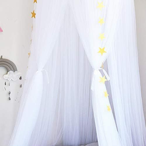  [아마존베스트]Dix-Rainbow Kids Bed Canopy Princess Girls Canopy Baby Bed Net Baby Crib Netting for Mosquito Lace Mesh Round Dome Curtains Boys Reading Canopy Play Tent Game House