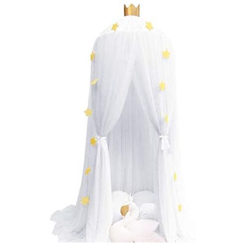  [아마존베스트]Dix-Rainbow Kids Bed Canopy Princess Girls Canopy Baby Bed Net Baby Crib Netting for Mosquito Lace Mesh Round Dome Curtains Boys Reading Canopy Play Tent Game House