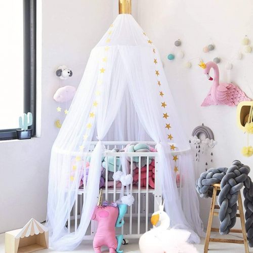  [아마존베스트]Dix-Rainbow Kids Bed Canopy Princess Girls Canopy Baby Bed Net Baby Crib Netting for Mosquito Lace Mesh Round Dome Curtains Boys Reading Canopy Play Tent Game House