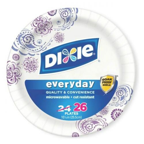  Dixie 15255 Heavy Duty Paper Plates, 10-14", 26 Plates by Dixie