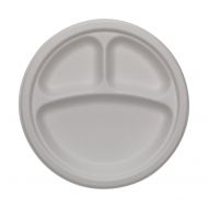 Dixie 3-Compartment Molded Fiber Paper Plate by GP PRO (Georgia-Pacific), 9, White, ES9PCOMP, 50 Plates Per Pack, 10 Packs Per Case