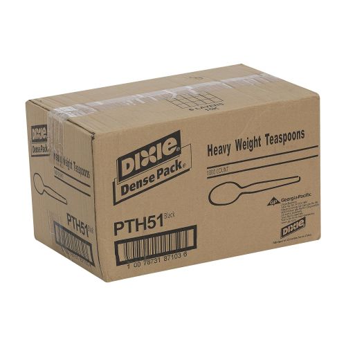  Dixie 6 Heavy-Weight Polypropylene Plastic Teaspoon by GP PRO (Georgia-Pacific), Black, PTH51, (Case of 1,000)