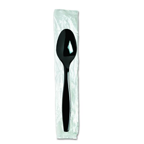  Dixie Individually Wrapped 6 Heavy-Weight Polystyrene Plastic Teaspoon by GP PRO (Georgia-Pacific), Black, TH53C7, (Case of 1,000)