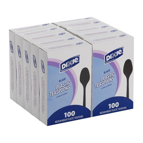  Dixie 5.613 Medium-Weight Polystyrene Plastic Teaspoon by GP PRO (Georgia-Pacific), Black, TM507CT, 1,000 Count (100 Spoons Per Box, 10 Boxes Per Case)