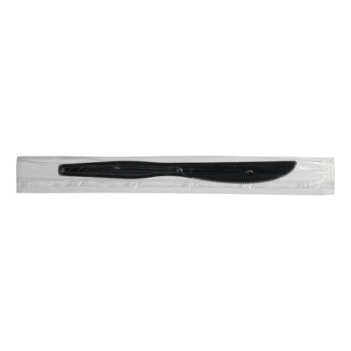  Dixie Individually Wrapped 7 Medium-Weight Polystyrene Plastic Knife by GP PRO (Georgia-Pacific), Black, KM5W540, 540 Count (90 Knives Per Box, 6 Boxes Per Case)