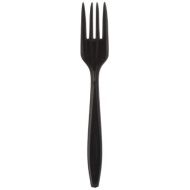 Dixie Individually Wrapped 6 Heavy-Weight Polypropylene Plastic Fork by GP PRO (Georgia-Pacific), Black, PFH53C, (Case of 1,000)