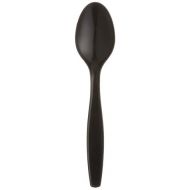 Dixie Individually Wrapped 6 Heavy-Weight Polypropylene Plastic Teaspoon by GP PRO (Georgia-Pacific), Black, PTH53C, (Case of 1,000)