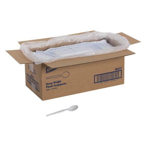  Dixie SH217 Heavy Weight Polystyrene Soup Spoon, 5.75 Length, White (Case of 1,000)