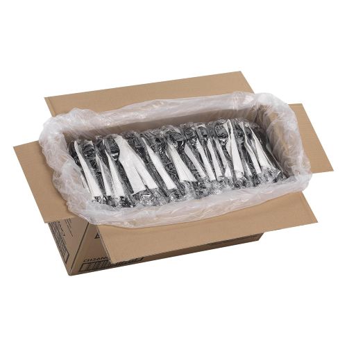  Dixie Individually Wrapped 4-Piece Heavy-Weight Polystyrene Plastic Fork, Knife, Teaspoon, And Napkin Cutlery Kit by GP PRO (Georgia-Pacific), Black, CHN56C7, (Case of 250 Kits)